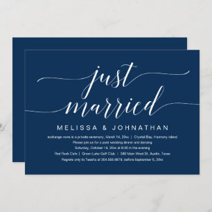 Just Married, Wedding Elopement Party Celebration  Invitation