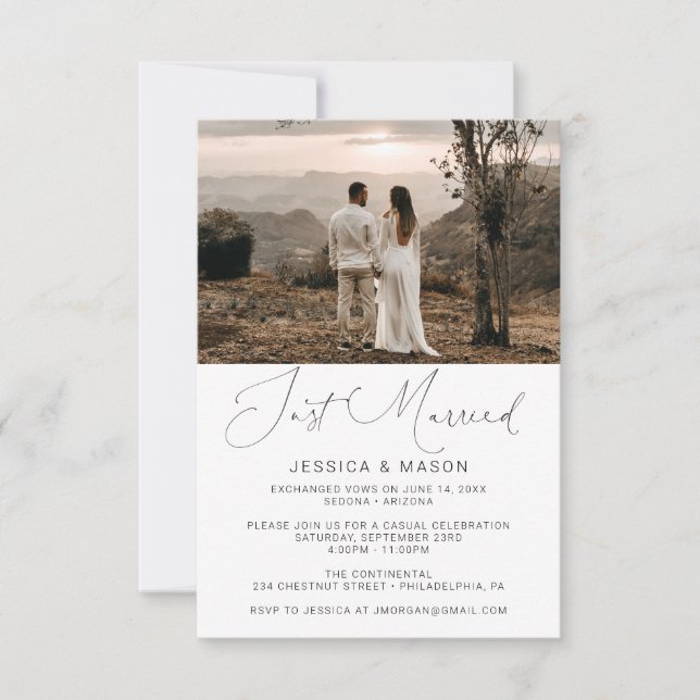 Just Married Wedding Invite Eloped Announcement (Front)