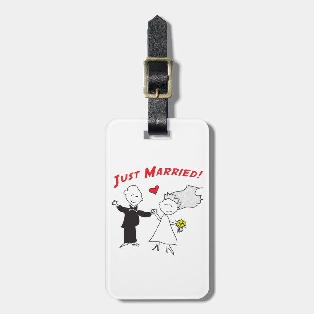 Just Married Wedding Luggage Tag (Front Vertical)