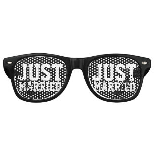 Just married wedding party shades for newly weds