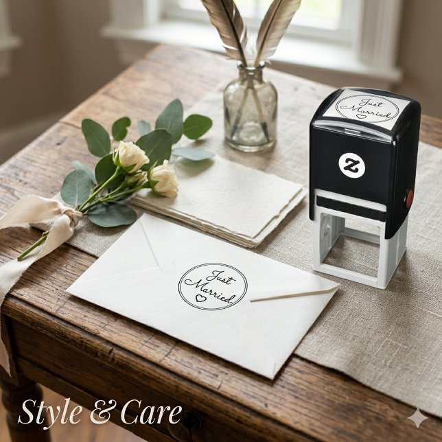 Just Married Wedding Party Vintage Self-inking Stamp (Just Married Wedding Party Vintage Self-inking Stamp)