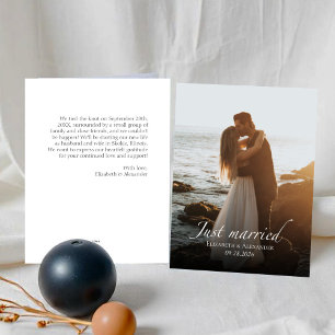 just married Wedding Photo Announcement
