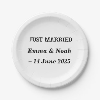Just Married Wedding Plates – Custom Name & Date