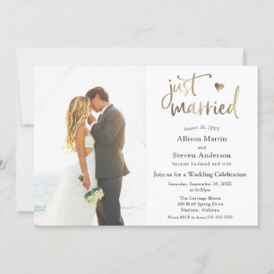 Just Married Wedding Reception Invitation