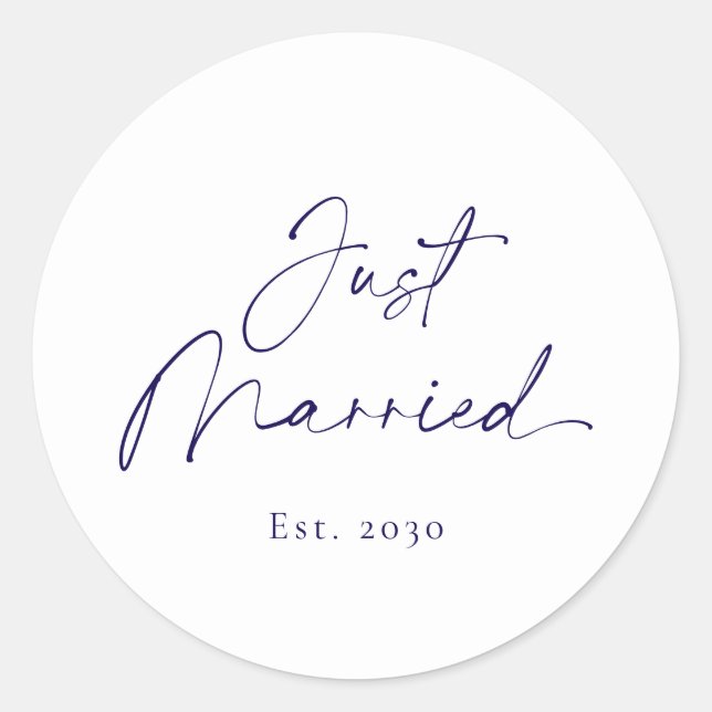 Just Married Wedding Sticker (Front)