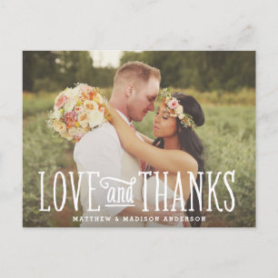 Just Married Wedding Thank You Postcard