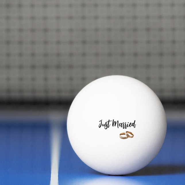 Just Married Weddings Rings Ping Pong Ball (Net)