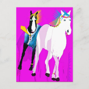 Just Married - Whimsical Horse Collection Postcard