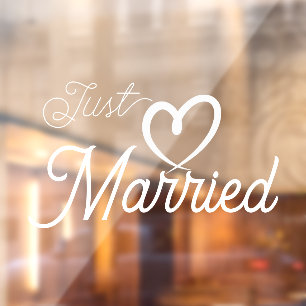 Just Married White Heart