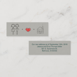 Just Married Women New Address Mini Business Card