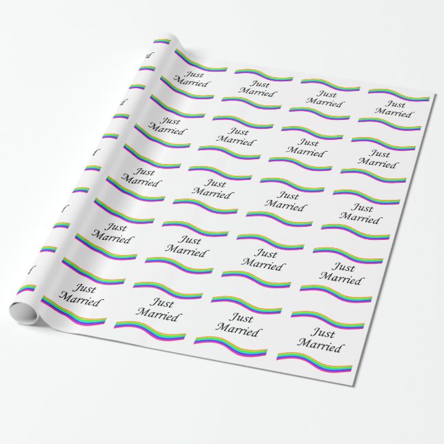Just Married Wrapping Paper (Unrolled)