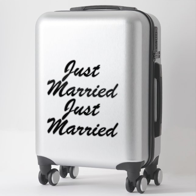JUST MARRIED XL Car Stickers (2) - BLACK (Suitcase)