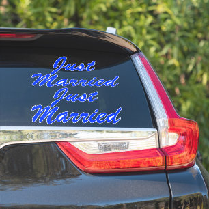 JUST MARRIED XL Car Stickers (2) - BLUEBERRY BLUE