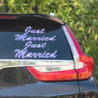 JUST MARRIED XL Car Stickers (2) - ORCHID PURPLE