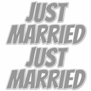 JUST MARRIED XL Car Stickers (2) - STEEL GREY