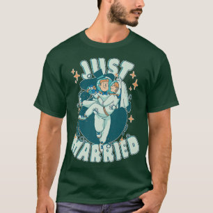 Just MarriedAstronauts Funny Groom And Bride T-Shirt