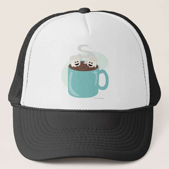 Just Marshmellows in Chocolate Trucker Hat (Front)