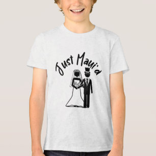 Just Mauid Honeymoon Couples Bride Groom Hawaii Ma Tri-Blend Shirt