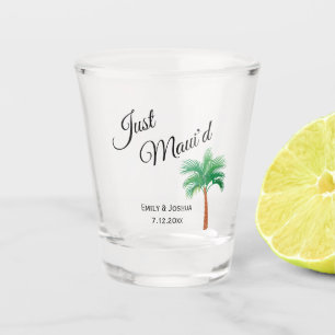 Just Maui'd   Maui Beach Palm Tree Wedding Favour Shot Glass
