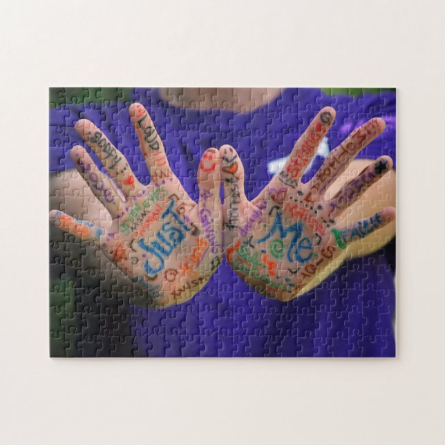 Just Me Creative Handwritten Boy Hands Jigsaw Puzzle (Horizontal)