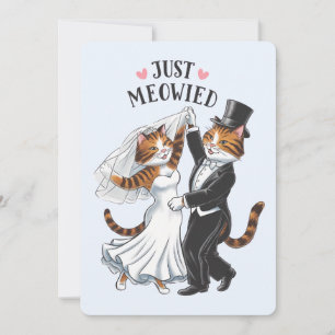 Just Meowied Married Couples Cat Funny Wedding Invitation