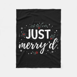 Just Merry'd Matching Christmas Wedding Party Marr Fleece Blanket
