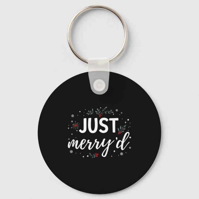 Just Merry'd Matching Christmas Wedding Party Marr Key Ring (Front)