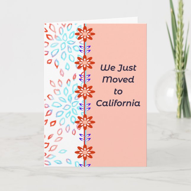 Just Moved to California Announcement Card (Front)