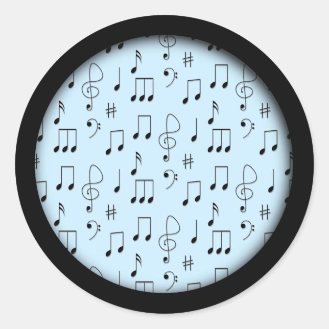 Just Noted Blue Classic Round Sticker (Front)