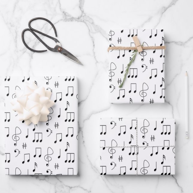 Just Noted White Wrapping Paper Sheet (Front)