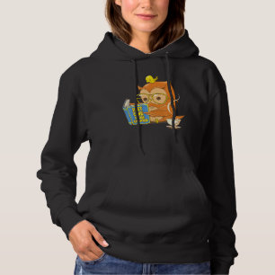 Just O N E More Chapter Cute Owl Reading Book With Hoodie