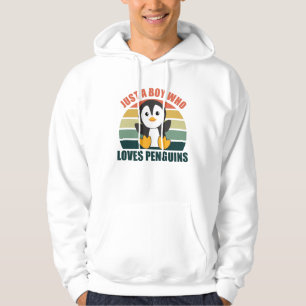 Just One boy Who Loves Penguins - Cute Penguin Hoodie