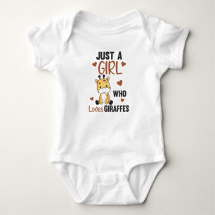 Just One Girl Who Loves Giraffes - Cute Giraffe Baby Bodysuit