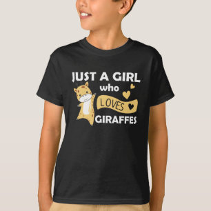 Just One Girl Who Loves Giraffes - Cute Giraffe T-Shirt