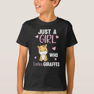 Just One Girl Who Loves Giraffes - Cute Giraffe T-Shirt