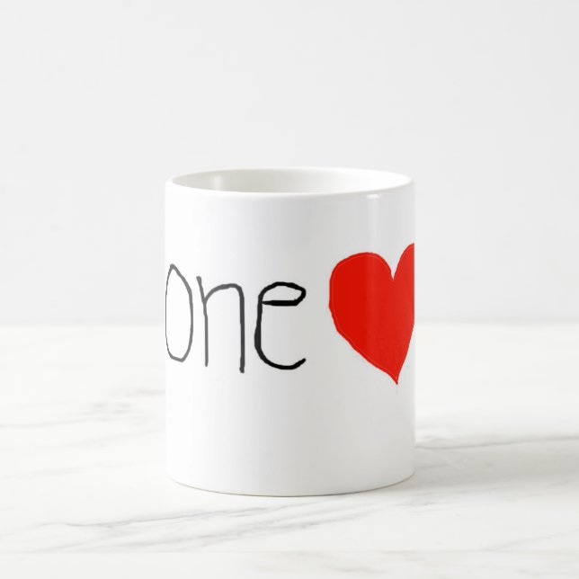 Just one heart! Custom Coffee Mugs!! Mug (Center)