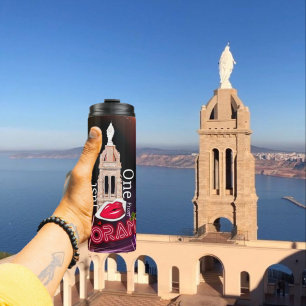 Just one kiss from Oran,Black Neon Thermal Tumbler