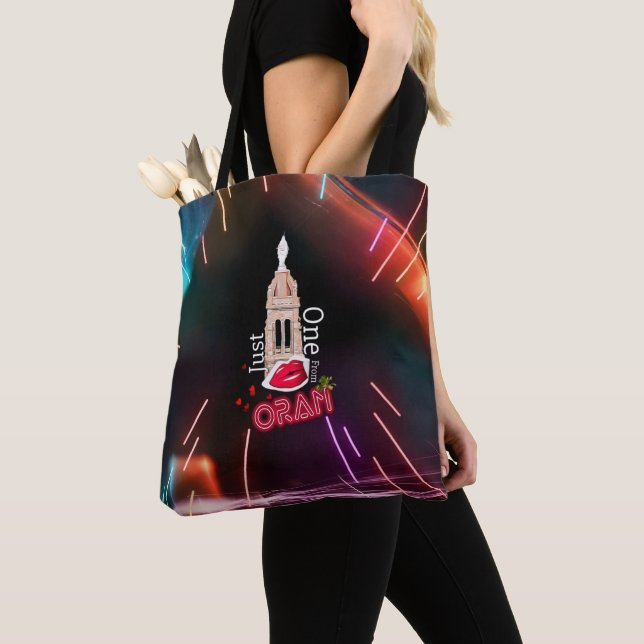Just one kiss from Oran, Neon Black Women's Tote Bag (Close Up)