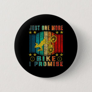 Just One More Bike Funny Vintage Mountain Biking 6 Cm Round Badge
