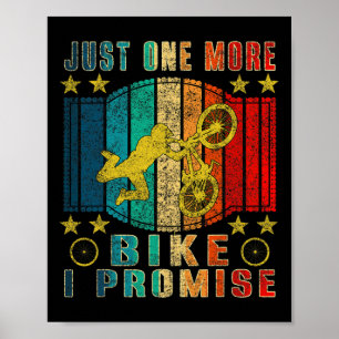 Just One More Bike Funny Vintage Mountain Biking Poster