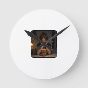 Just One More Bite 🍜 Round Clock