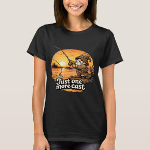 Just One More Cast – Fishing Gnome Sunset Illust T-Shirt