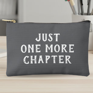 Just One More Chapter Book Lover Grey Striped Accessory Pouch