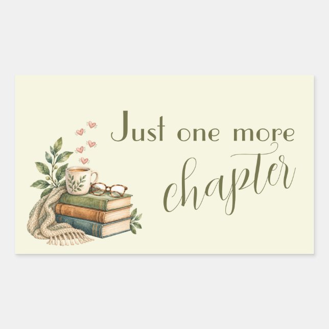 Just One More Chapter Botanical Book Lover Sticker (Front)