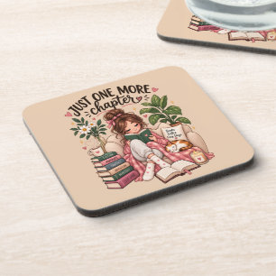 Just One More Chapter – Cosy Book Lover Notebook Coaster