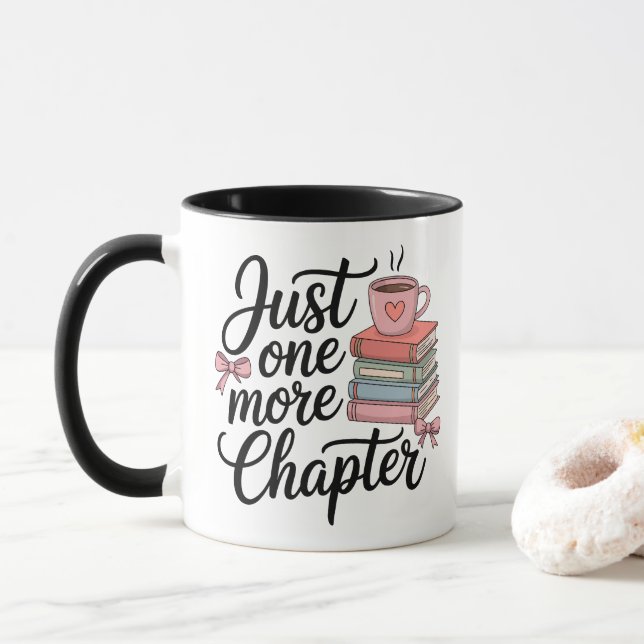Just One More Chapter – Cosy Bookworm Design Mug (With Donut)