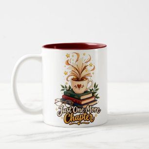Just One More Chapter Cosy Coffee and Books Two-Tone Coffee Mug
