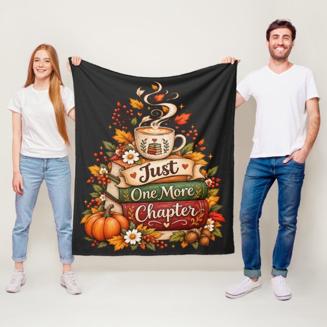  Just One More Chapter - Cosy Fall Book Lover  Fleece Blanket (In Situ)