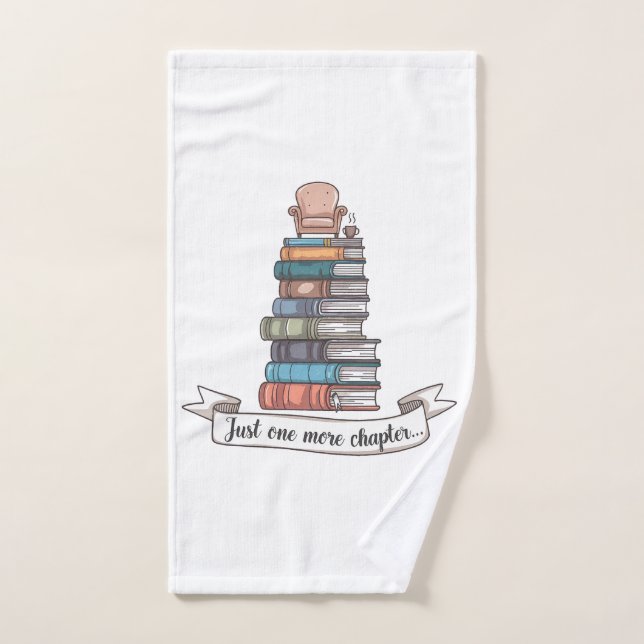 Just One More Chapter - Cozy Book Lover Design Hand Towel (Hand Towel)