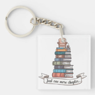 Just One More Chapter - Cozy Book Lover Design Key Ring